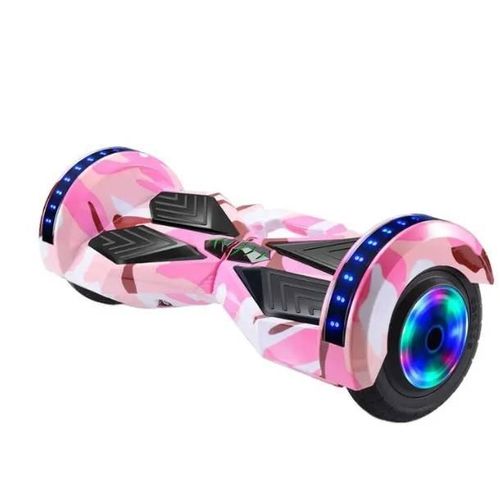 Hoverboard-mp3 Music Bluetooth lumineux 8 Pouces + Kit De Protection Genouillères Coudières