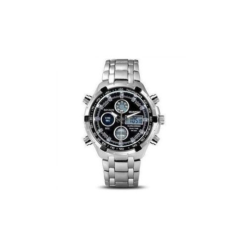 Montre Digital Et Analogique Quamer - Bracelet Or Fond Noir