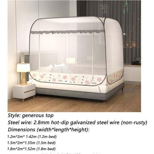 moustiquaire pliable 2 places avec support, tente de lit pour adultes avec cadre décoration de chambre à coucher