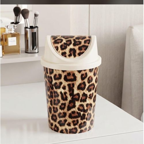 Mini PoubelleBasculante Plastique de Cuisine et Salle de Bain Chic Leopard 3