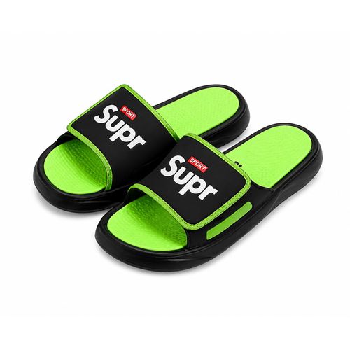 Sandales Homme Antidérapantes – Claquettes Confortables à Semelle Épaisse – Noir/Vert