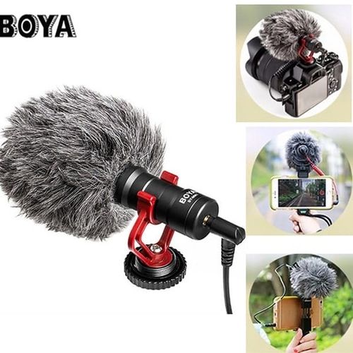 Boya BY-MM1 Stabilisateur De Poignée Support Et Mini Cardioid Microphone (Noir)