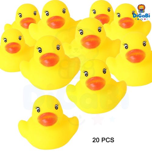 Yellow Rubber Ducks Bath Toys 20Pack, Bathtub Floating Squeaky Duck Bulk Baby Preschool Bath Toy for Baby Shower Infants Kids Toddler Birthday Party Decoration Gift