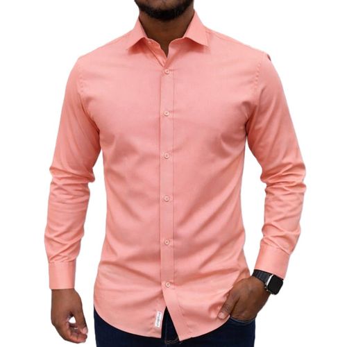 Chemise Habillée Rose Saumon – Coupe Ajustée