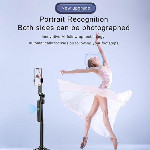 Trépied extensible de suivi automatique du visage, trépied rotatif à 360°, contrôle automatique ou manuel, caméra intelligente pour vidéo, vlog, diffusion en direct