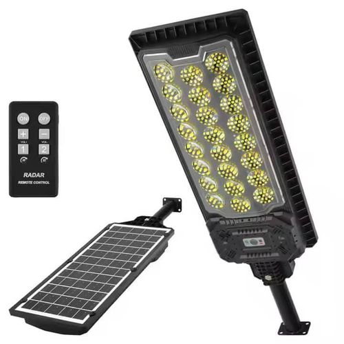 Lampadaire Solaire Publicitaire LED Haute Puissance avec Détecteur Radar et Télécommande