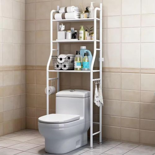 Rangement Toilettes Avec Etagere-Support WC
