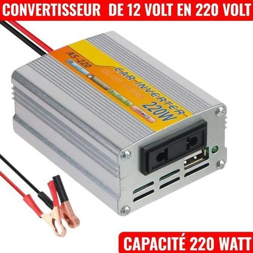 Convertisseur de Tension Voiture 220W DC 12V vers AC 230V