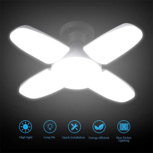 Ampoule LED Pliable B22, Lumières à 4+1 Feuilles avec Panneau Ajustable Indépendant AC175-265V 28W
