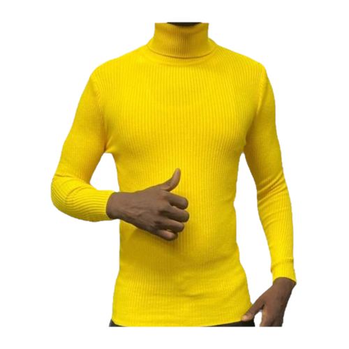 Pull Col Roulé Unisexe Jaune