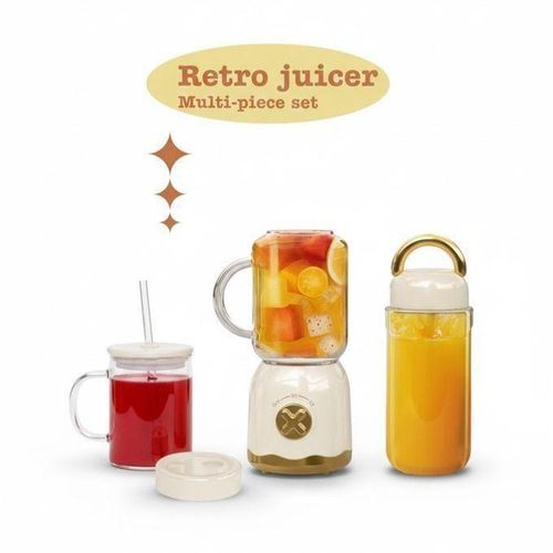 Mini Blender Portable – Retro Juicer (Multi-piece Set)