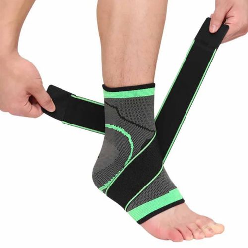 Chevillère de Sport Professionnelle STRAP-X - Maintien Ajustable & Compression 3D - Noir/Vert