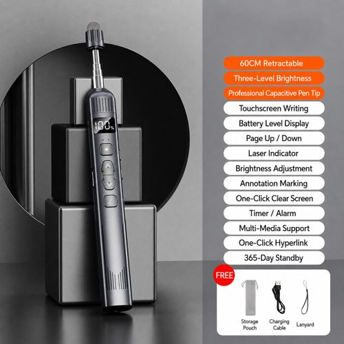 Présentateur sans fil pour la présentation PowerPoint, stylo télécommandé PPT télescopique, RF 2.4GHz, compatible avec tous les types de systèmes