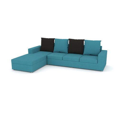 Salon Zen En L - Version Droite - Couleur Turquoise