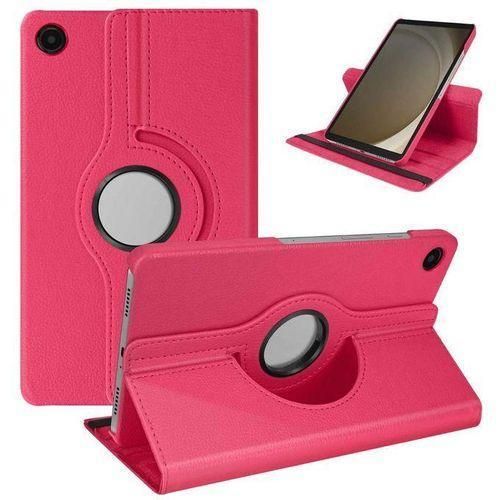 Étui Clapet Compatible Samsung Galaxy Tab A11 ,Clapet Support Rotatif portrait / paysage ROSE+ANTICHOC