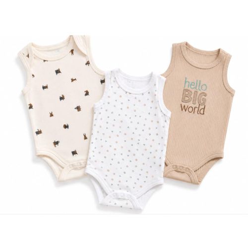 Lot de 3 Barboteuses Bébé en Coton Doux Premium - 6 à 9 Mois – Multicolore
