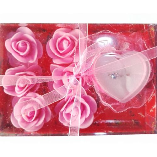 Coffret rose cœur & anneau