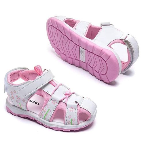 Sandales Ajourées à Imprimé Floral Pour Enfants, Caractérisées Par Leur Légèreté Et Leur Respirabilité - Blanc-Rose
