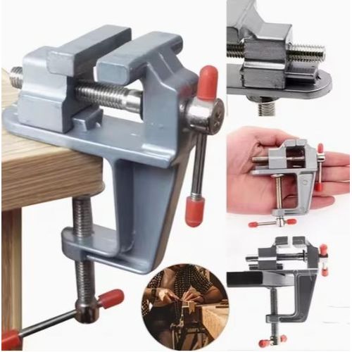 Étau d'établi compact - Mini-étau de table réglable pour projets de bricolage, travail du bois, création de bijoux et loisirs créatifs - Poignée robuste en métal et c aoutchouc, conception de précision