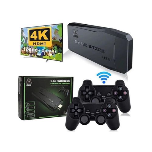 Mini Console Arcade Game Stick Lite 4K HDMI + 2 Manettes Sans Fil Plus De 3500 Jeux