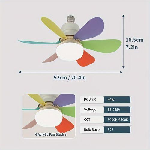 Ventilateur de Plafond avec Lumière LED Tricolore à Télécommande Intelligente - - Rafraîchissez et Illuminez Votre Espace !