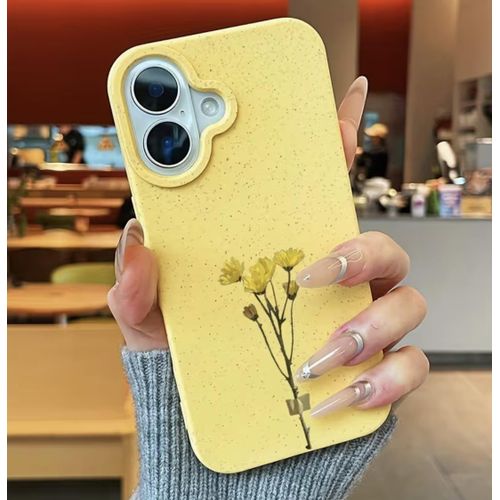 Coque iPhone 16 - Jaune Fleur Jaune - Résistant aux chocs