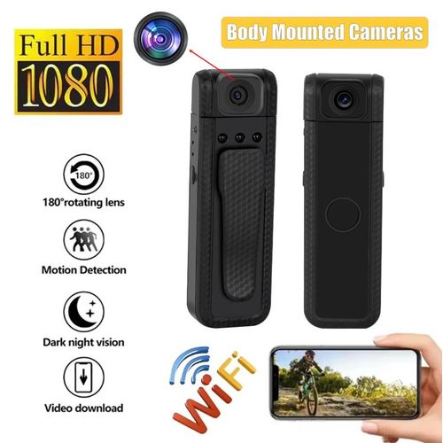 Caméra portable à clip 1080p / Mini e-nregistreur vidéo avec objectif rotatif à 180° / Caméra d'action