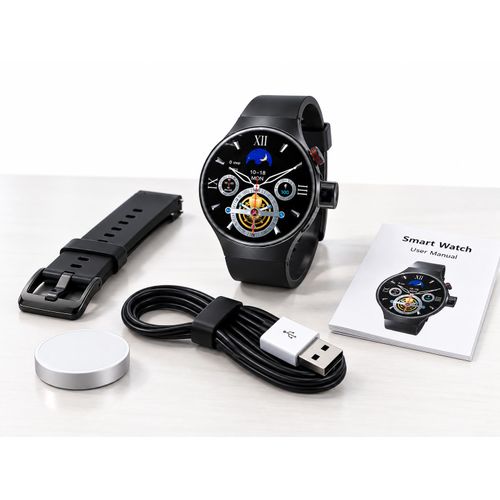Montre Connectée avec Appels, Photo et Connexion Bluetooth – Noir