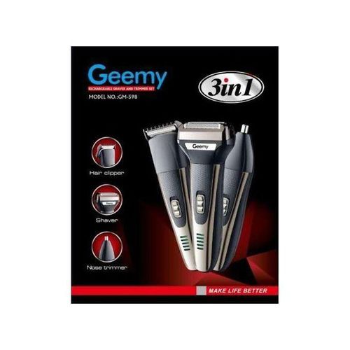 Geemy Tondeuse Barbe/partie Intime. Le Kit De Nettoyage 3en1 Rechargeable BG