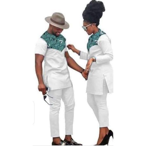 Ensemble Tunique Homme Et Femme Manche Longue Et Courte De Couleur Rouge Blanche