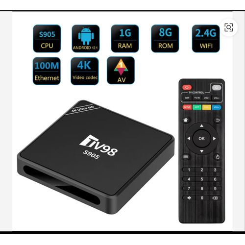 TV98 4K HDR Amlogic S905L2 8Go 128Go Quad Core Décodeur 64 bits Double Wifi Android 11 Boîtier TV intelligent