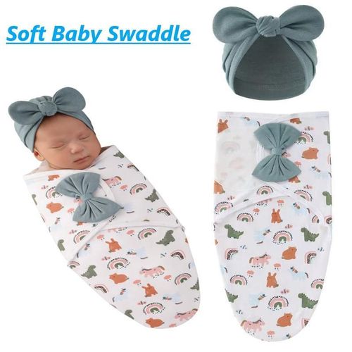 Ensemble de langes pour bébé 2 pièces - Châle ultra doux pour bébé + Écharpe pour bébé