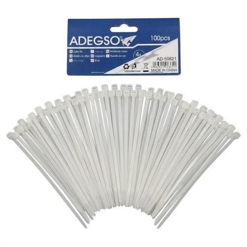 Lot 100 Colliers de Serrage Nylon Blanc ADEGSO – Serre-Câbles Résistants 4x – Fixation Rapide Électricité / Chantier / Maison