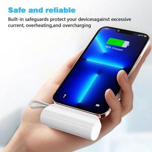 Mini power bank 5000 mAh charge rapide portable compatible iPhone et Android Type - C