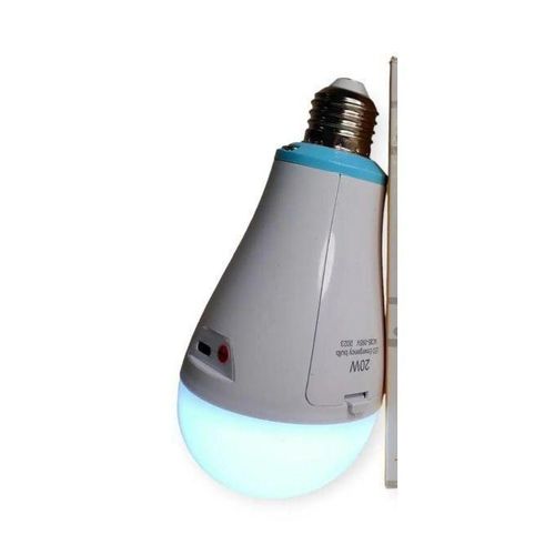 Lampe Rechargeable Avec Culot E27 20W Dans La Douille, Ampoule LED Intelligente Rechargeable D'urgence GH