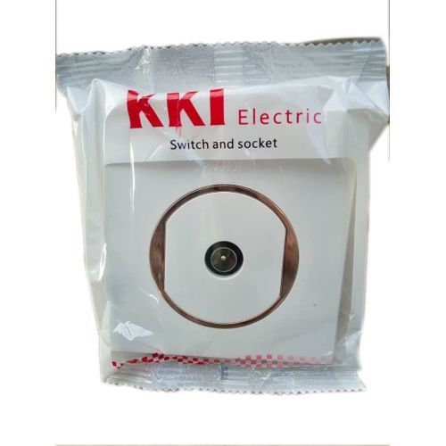 Lot De 5 Prises TV Encastrées - Blanc Doré