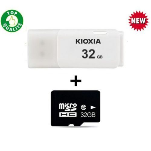 Carte Mémoire 32 Gb + 1 Clé USB Kioxa 32Gb Avec 1 Mois De Garantie