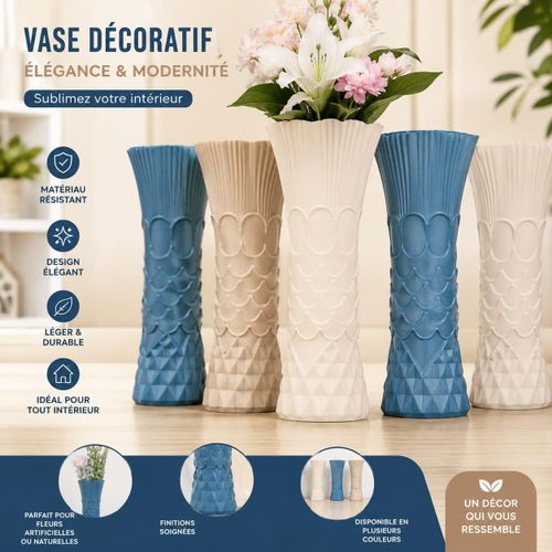 Lot de 5 Vases Décoratifs Élégants – Design Moderne – Plusieurs Couleurs