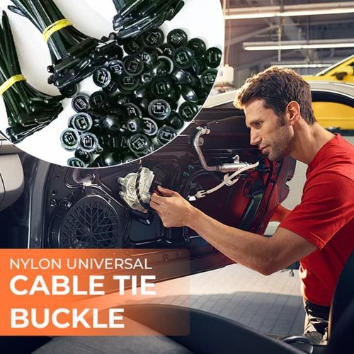 Lot de 50 attaches de câble universelles en nylon, autobloquantes et robustes, résistantes aux hautes températures et durables - Noir