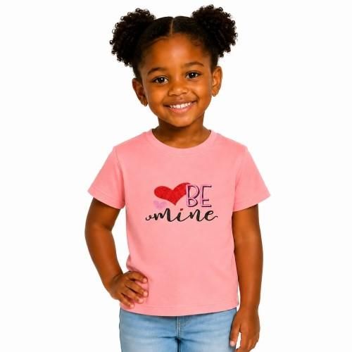 T-shirt Enfant Be Mine en Coton Doux – Manches Courtes - Orange