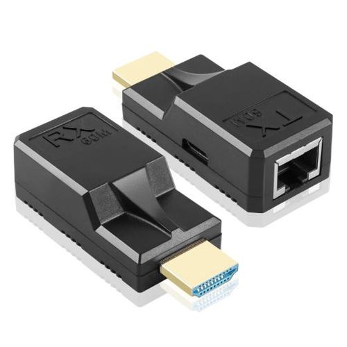 Répéteur HDMI ADDLAP 30 m sur câble Cat 6 Émission - Réception Alimentation Type C Pour NVR - DVR - Projecteur