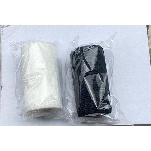 Lot de 2x Bandage autoadhésif cohésif respirante / bande de contention flexible et autoadhésive (cohésive) Taille 10cmx5m