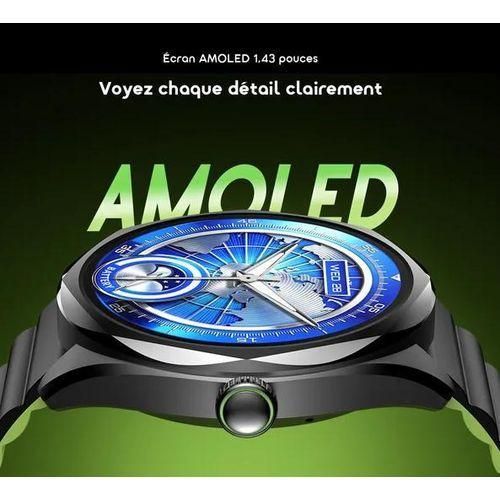 Watch Nova 2R - Montre connectée Beau Ecran AMOLED 1,43P Noir - Appel Bluetooth - Santé Sport Et Loisir