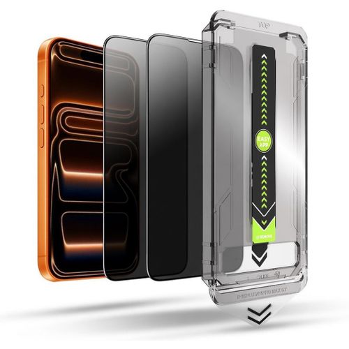 Lot de 2 films Antichoc pour iPhone 17Pro Max, anti-espion, retrait automatique de la poussière,