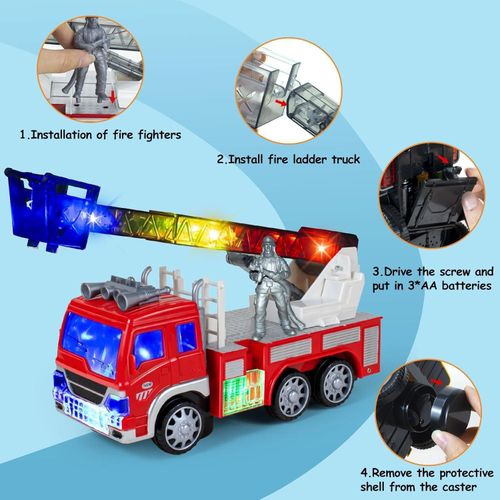 Camion de Pompier Lumineux avec Échelle – Jouet pour Enfant