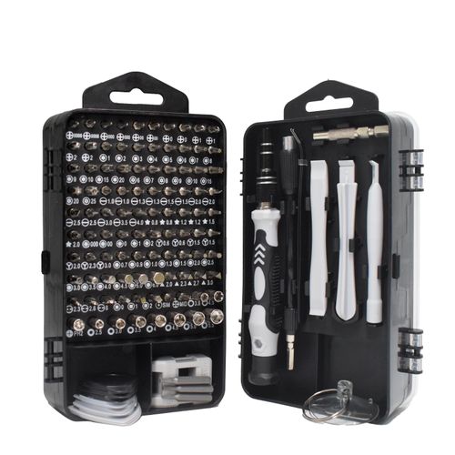 Ensemble de tournevis de précision 122-en-1 Outils de réparation multifonctionnels pour téléphone, ordinateur portable et électronique - gris