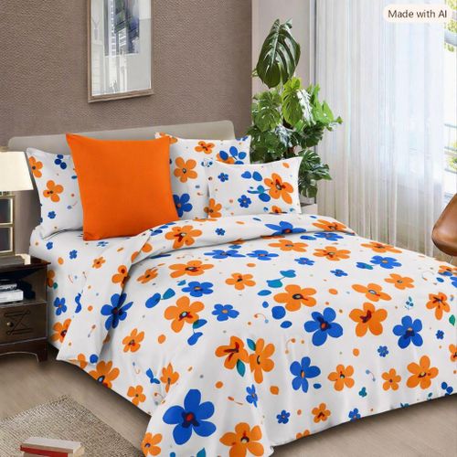 Parure de Lit Urbaine & Abstraite (Motifs Camouflage / Graffiti) - 2 Draps de 2 places +4 taires 100 %coton confort +