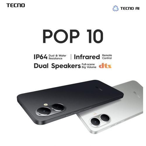 POP 10 - 4G - 64GO ROM- (3+3)GO RAM -2 SIM - 13MP-5000MAH - N