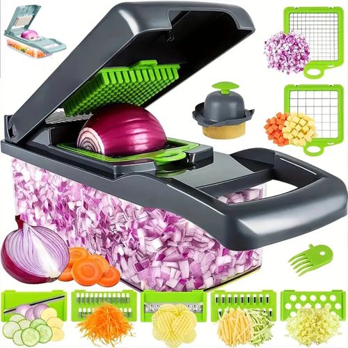 Coupe-légumes Multifonctionnel 14 En 1,Trancheuse à Fruits,hachoir à Oignons,râpe à Pommes De Terre