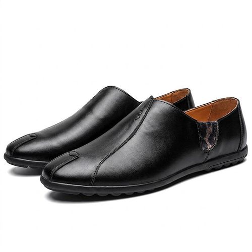 Mocassins Homme Souples Similicuir Chic Élégant Bureau Ville Mariage Tendance Mode Chaussures - Noir